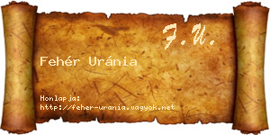 Fehér Uránia névjegykártya